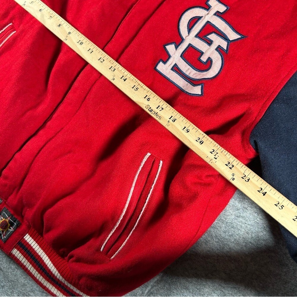 VTG St Louis Cardinals Jacket Mens XL Red Wool Bomber Reversible Jeff Hamilton - Picture 7 of 13